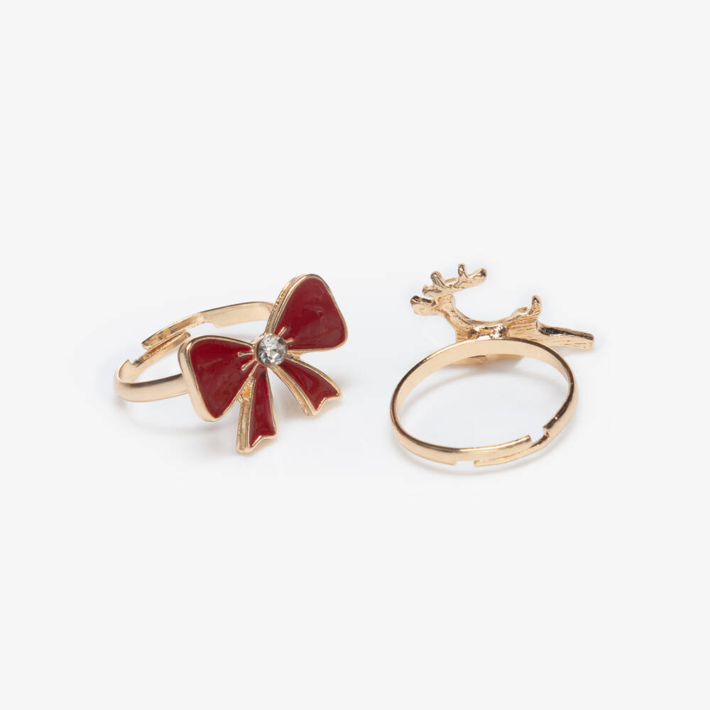 NAME IT-Girls Gold Festive Rings (4 Pack) | Childrensalon Outlet