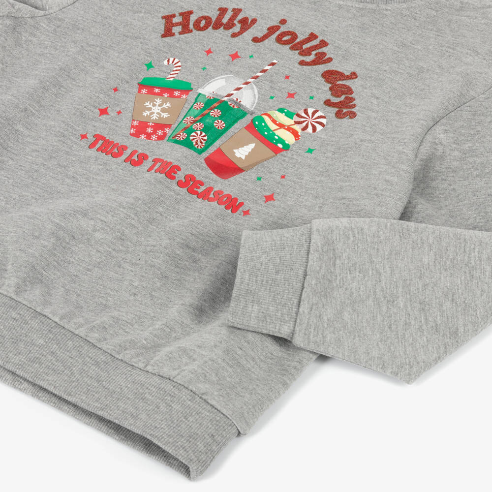 NAME IT-Серый хлопковый праздничный свитшот для девочек | Childrensalon Outlet