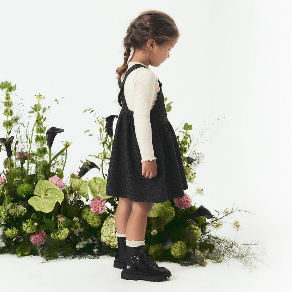 NAME IT-Серый хлопковый сарафан с леопардовым принтом для девочек | Childrensalon Outlet