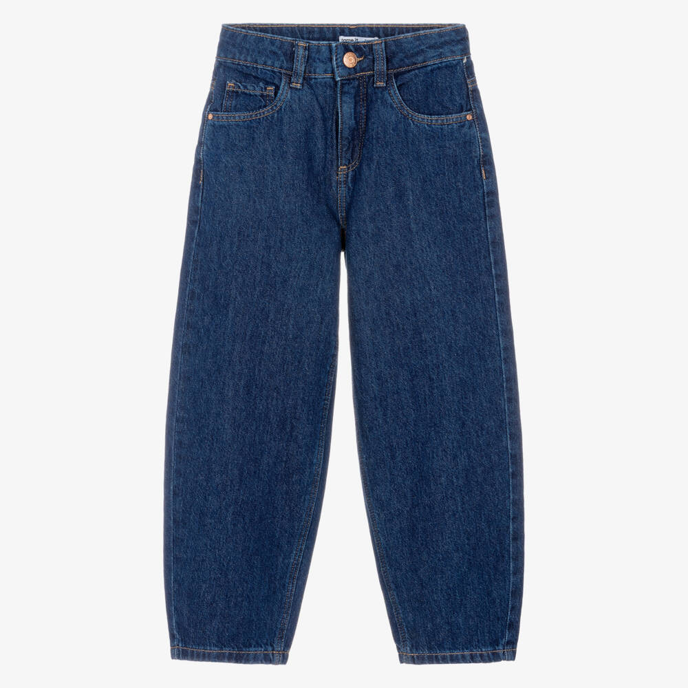 NAME IT-Girls Indigo Blue Barrel Leg Jeans | Childrensalon Outlet