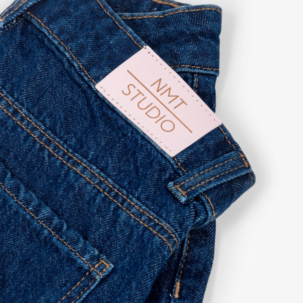 NAME IT-Girls Indigo Blue Barrel Leg Jeans | Childrensalon Outlet