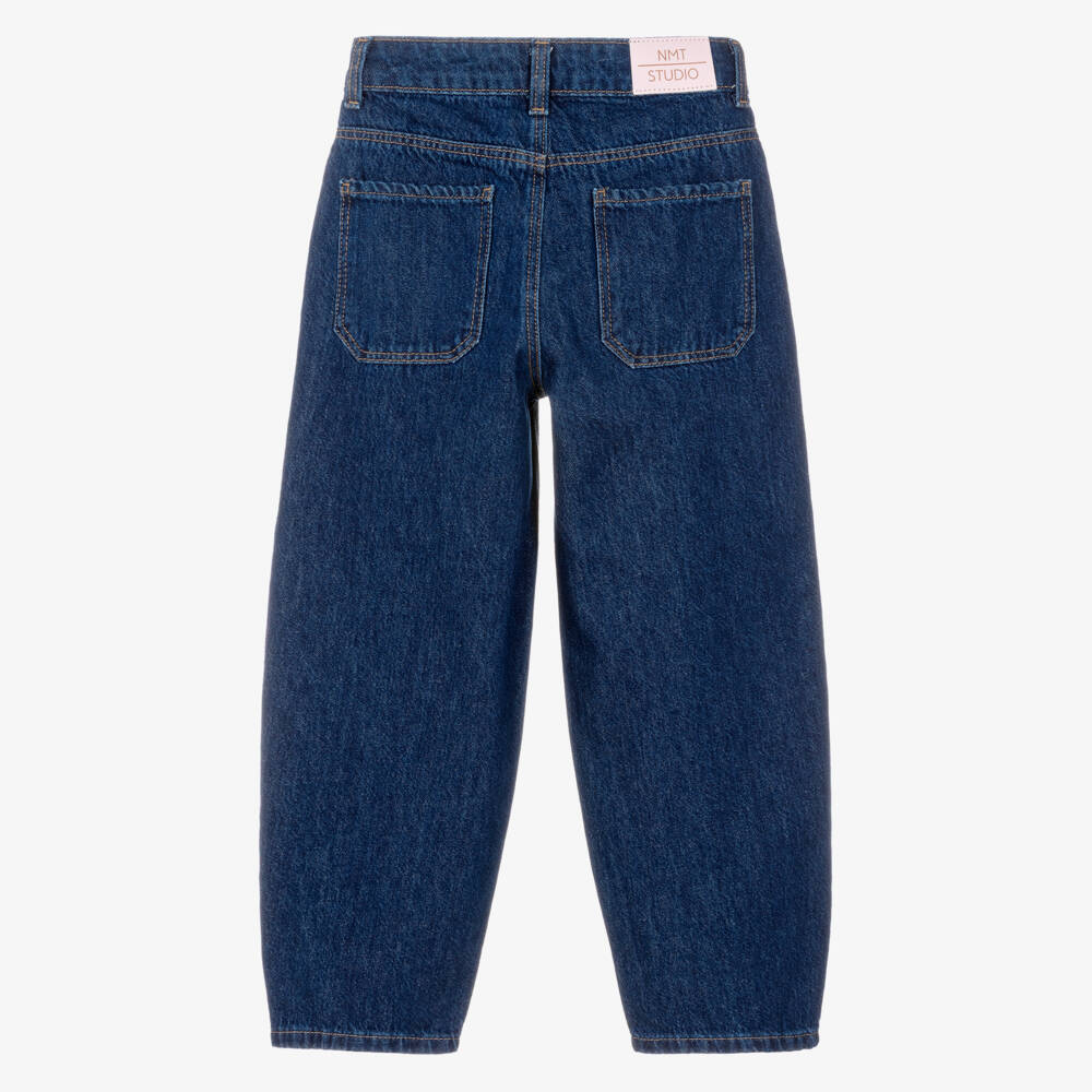 NAME IT-Girls Indigo Blue Barrel Leg Jeans | Childrensalon Outlet