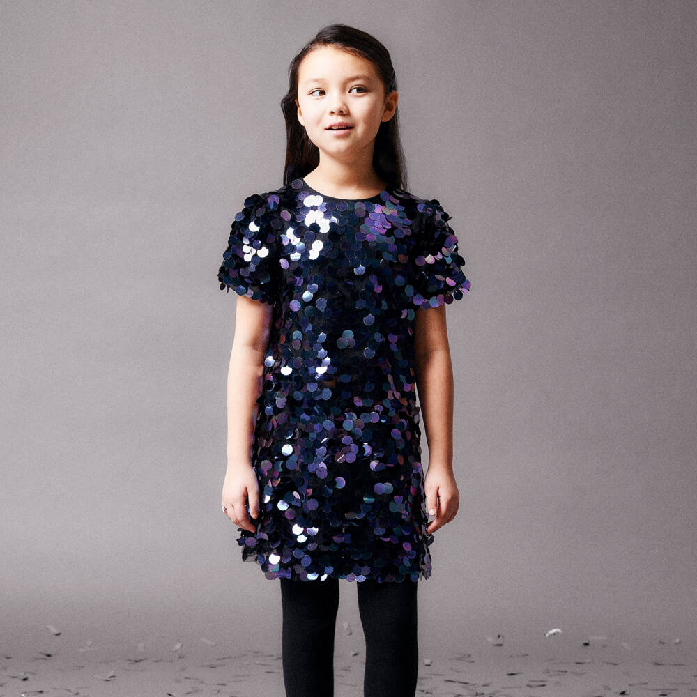 نيم إت-فستان ترتر لون بنفسجي وأسود | Childrensalon Outlet