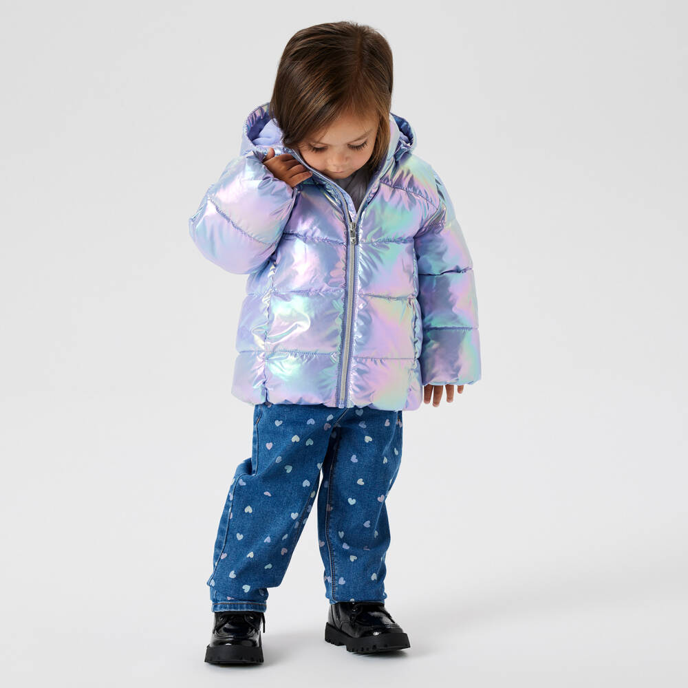 NAME IT-Girls Iridescent Lilac Puffer Jacket | Childrensalon Outlet