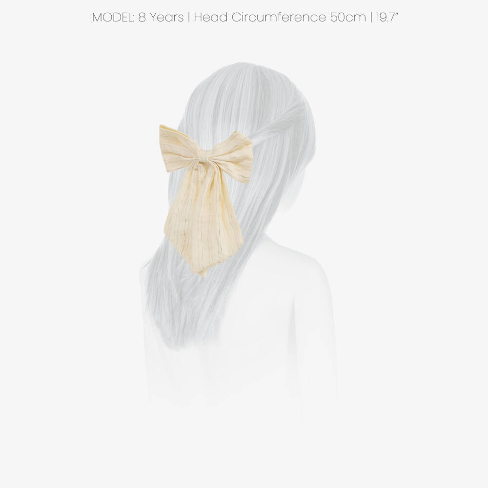 NAME IT-Girls Ivory Bow Hair Clip with Silver Sparkle | Childrensalon Outlet