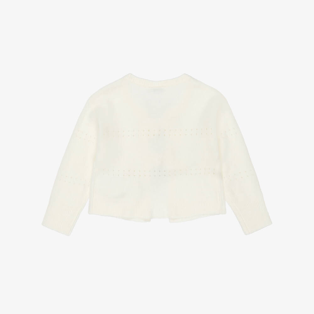 NAME IT-Girls Ivory Knit Cardigan with Bows | Childrensalon Outlet