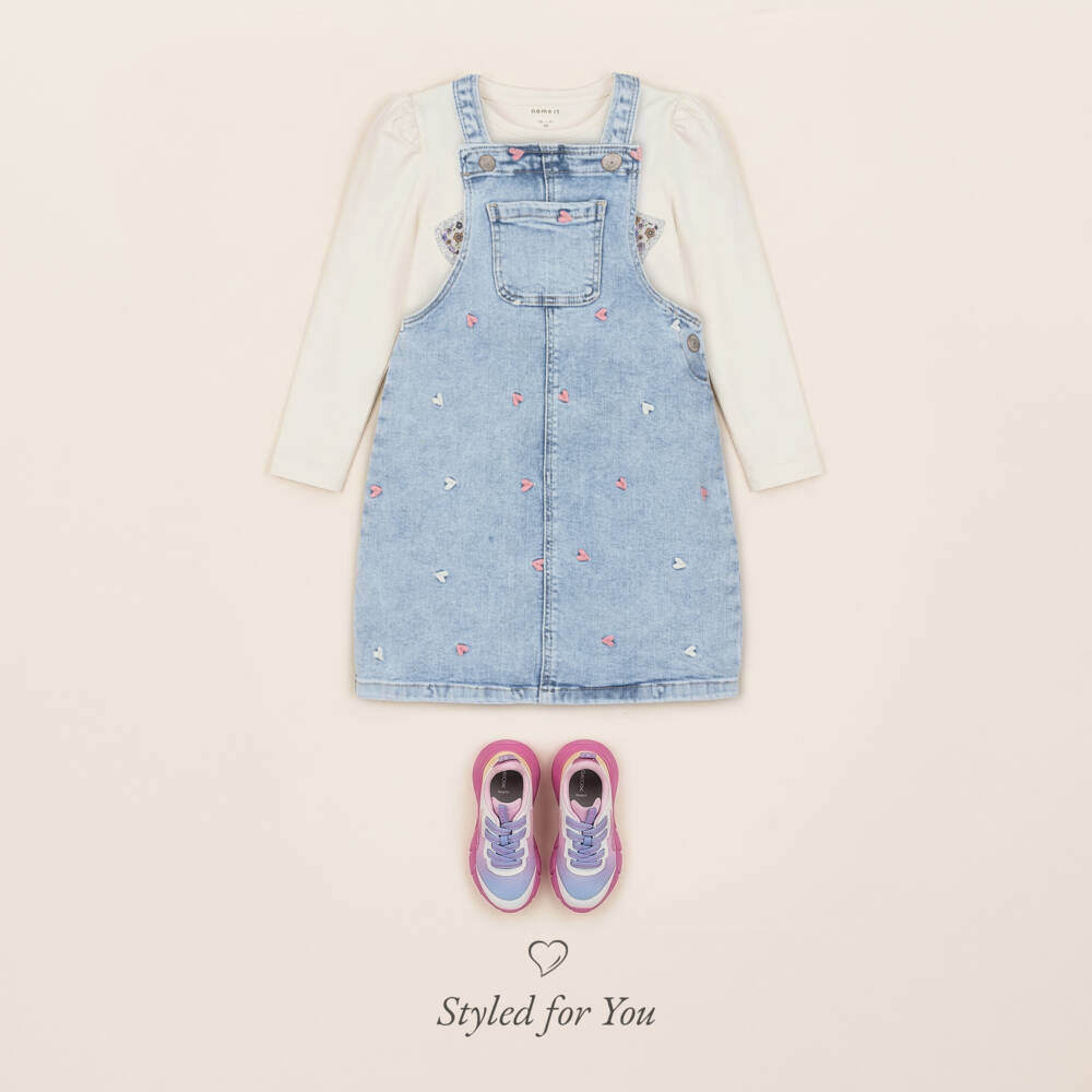 NAME IT-Girls Ivory Organic Cotton Top with Glittery Floral Bow | Childrensalon Outlet