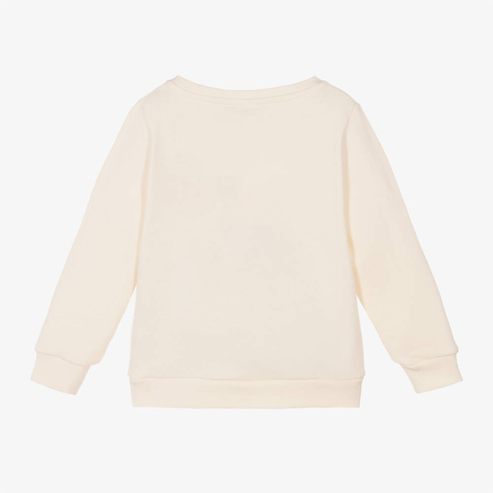 NAME IT-Girls Ivory Reindeer Sweatshirt | Childrensalon Outlet