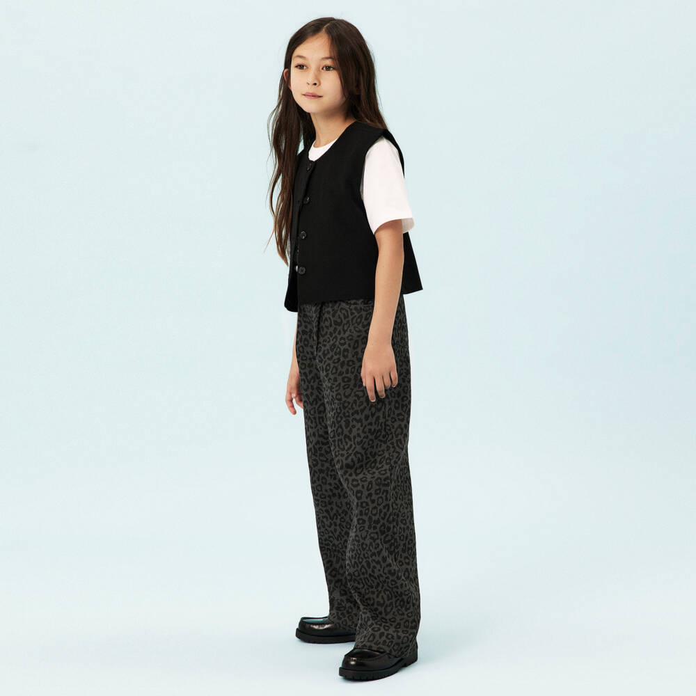 NAME IT-Girls Leopard Patterned Cotton Trousers | Childrensalon Outlet