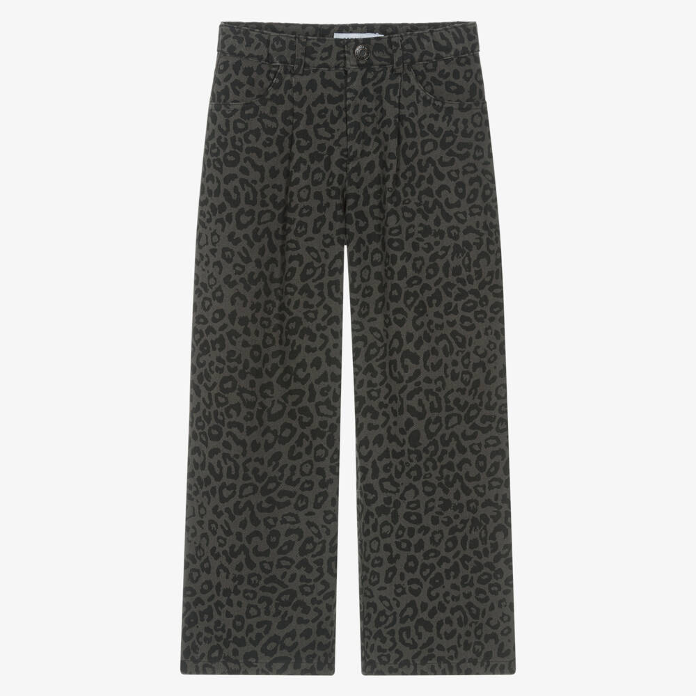 NAME IT-Girls Leopard Patterned Cotton Trousers | Childrensalon Outlet