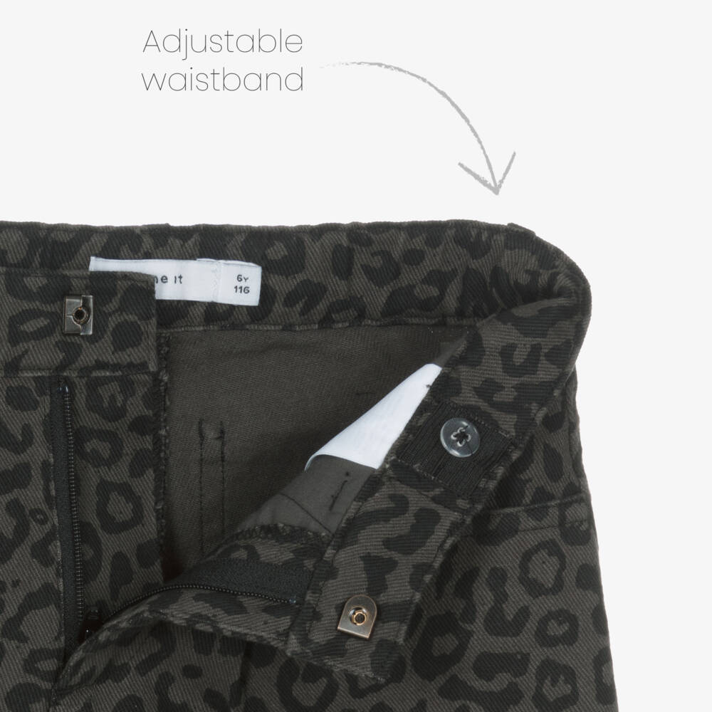 NAME IT-Girls Leopard Patterned Cotton Trousers | Childrensalon Outlet