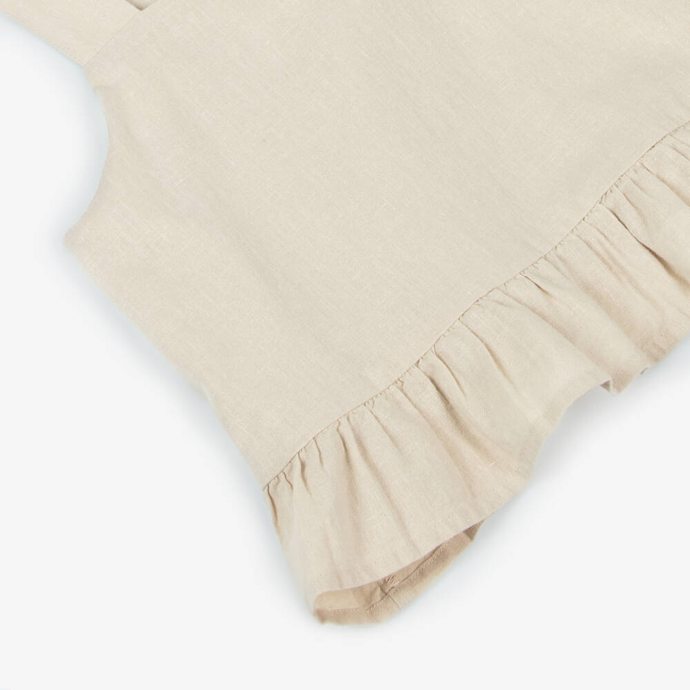 NAME IT-Girls Light Beige Linen Blouse | Childrensalon Outlet