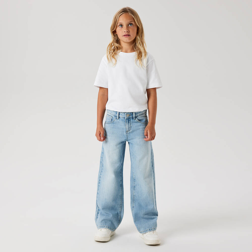 NAME IT-Girls Light Indigo Wide-Leg Trousers | Childrensalon Outlet
