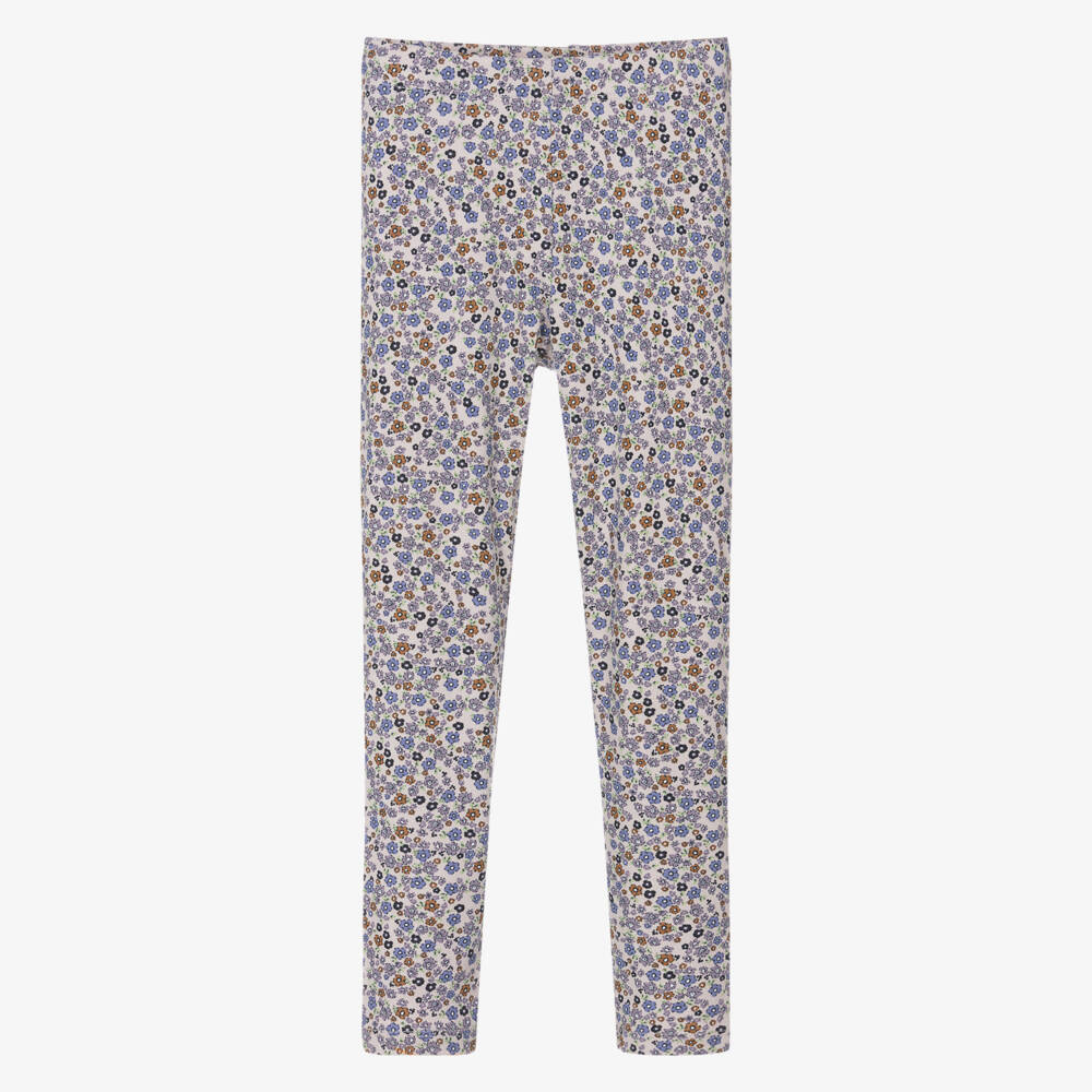 NAME IT-Girls Lilac Leggings with Purple & Brown Floral Print | Childrensalon Outlet