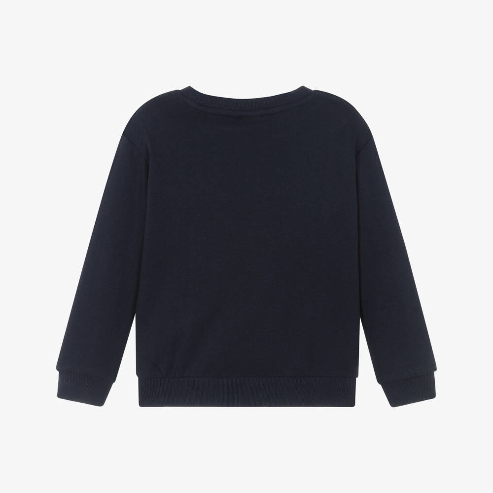 NAME IT-Girls Navy Blue Cotton Gingerbread House Sweatshirt | Childrensalon Outlet