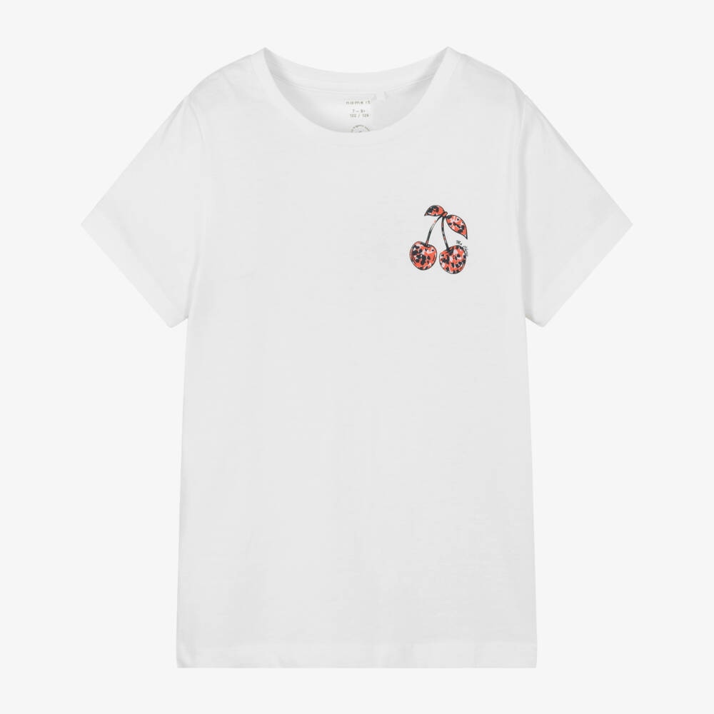 NAME IT-Girls Organic Ivory Tee Delight | Childrensalon Outlet
