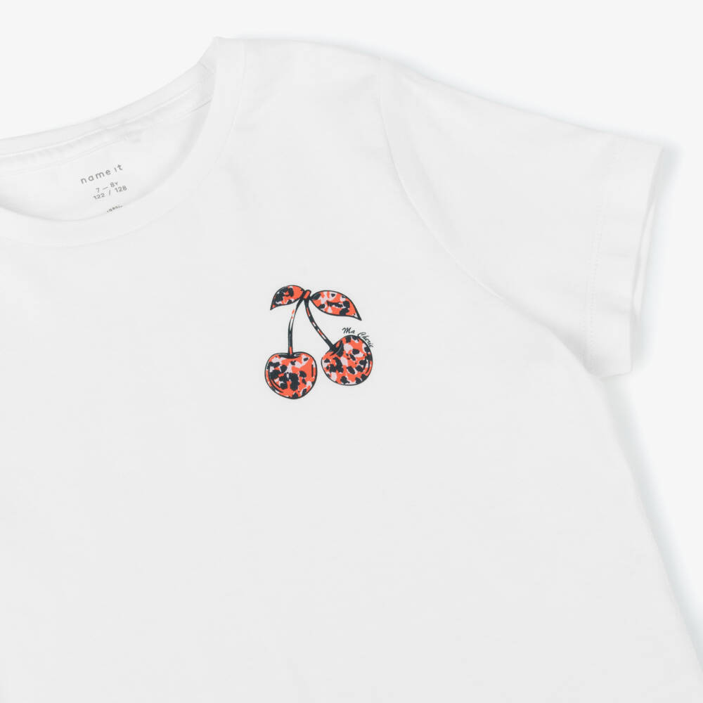 NAME IT-Girls Organic Ivory Tee Delight | Childrensalon Outlet