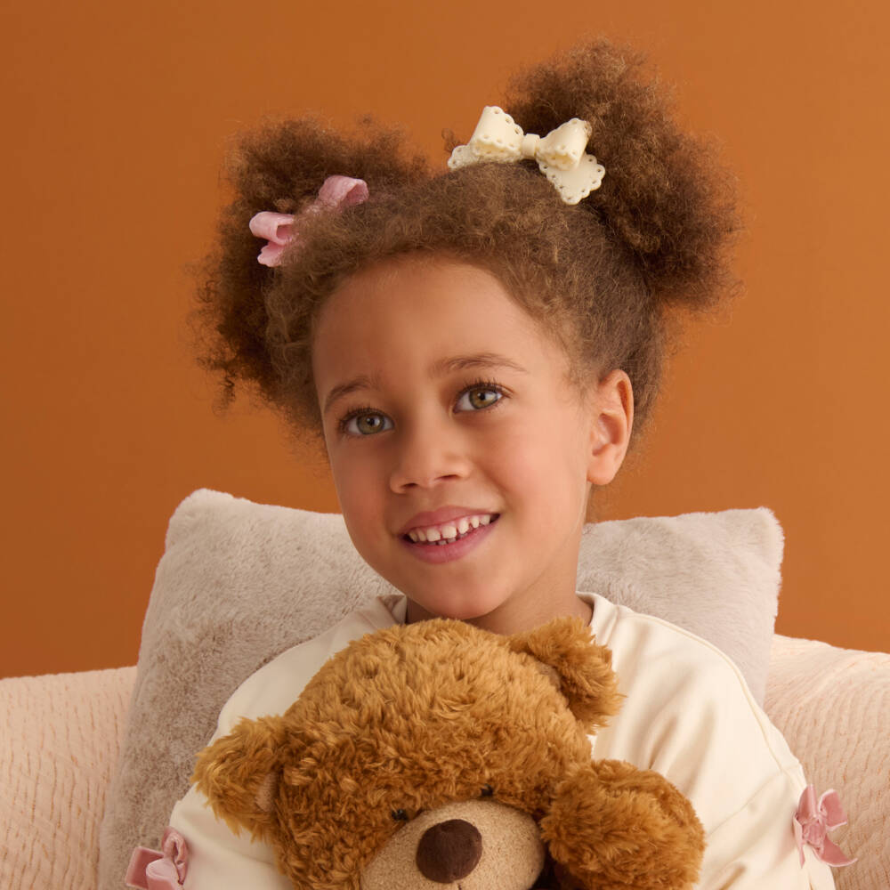 NAME IT-Girls Pale Pink Bow Hair Clip (7.5cm) | Childrensalon Outlet