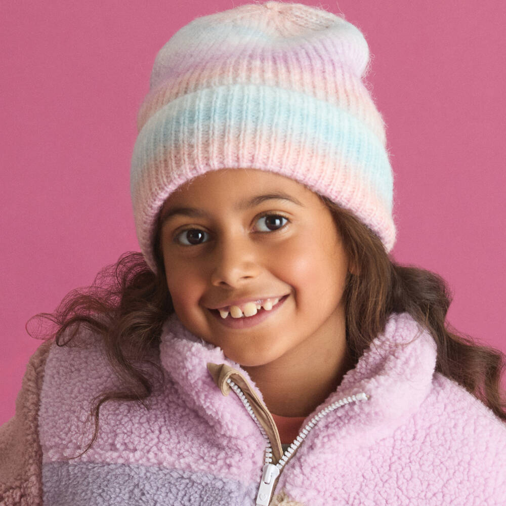 NAME IT-Girls Pastel Purple Ombre Knitted Beanie Hat | Childrensalon Outlet