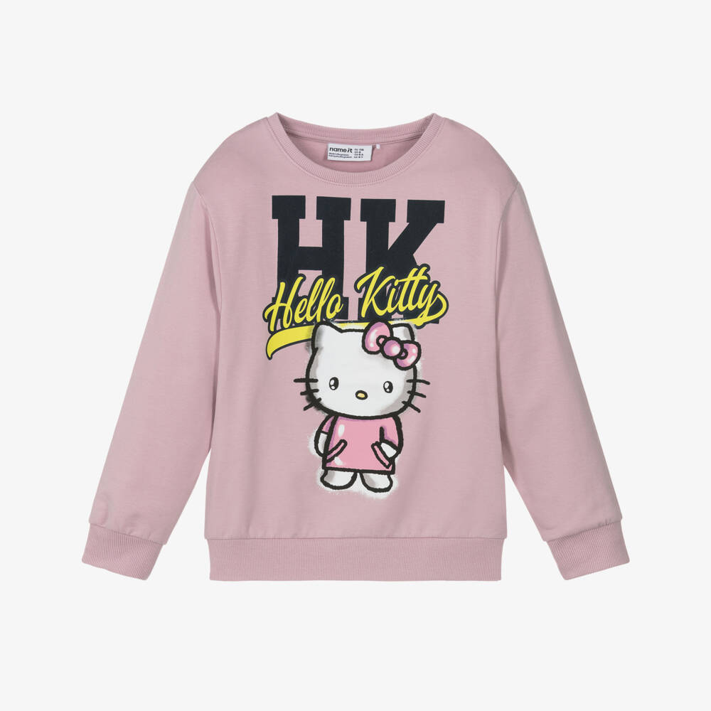 NAME IT-Girls Pink Cotton Hello Kitty Sweatshirt | Childrensalon Outlet