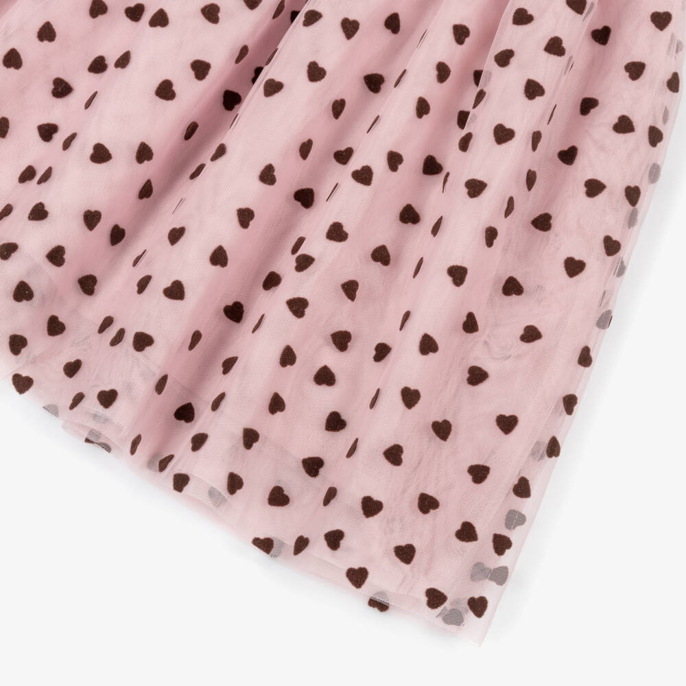 NAME IT-Girls Pink Dress with Felted Heart Tulle Skirt | Childrensalon Outlet