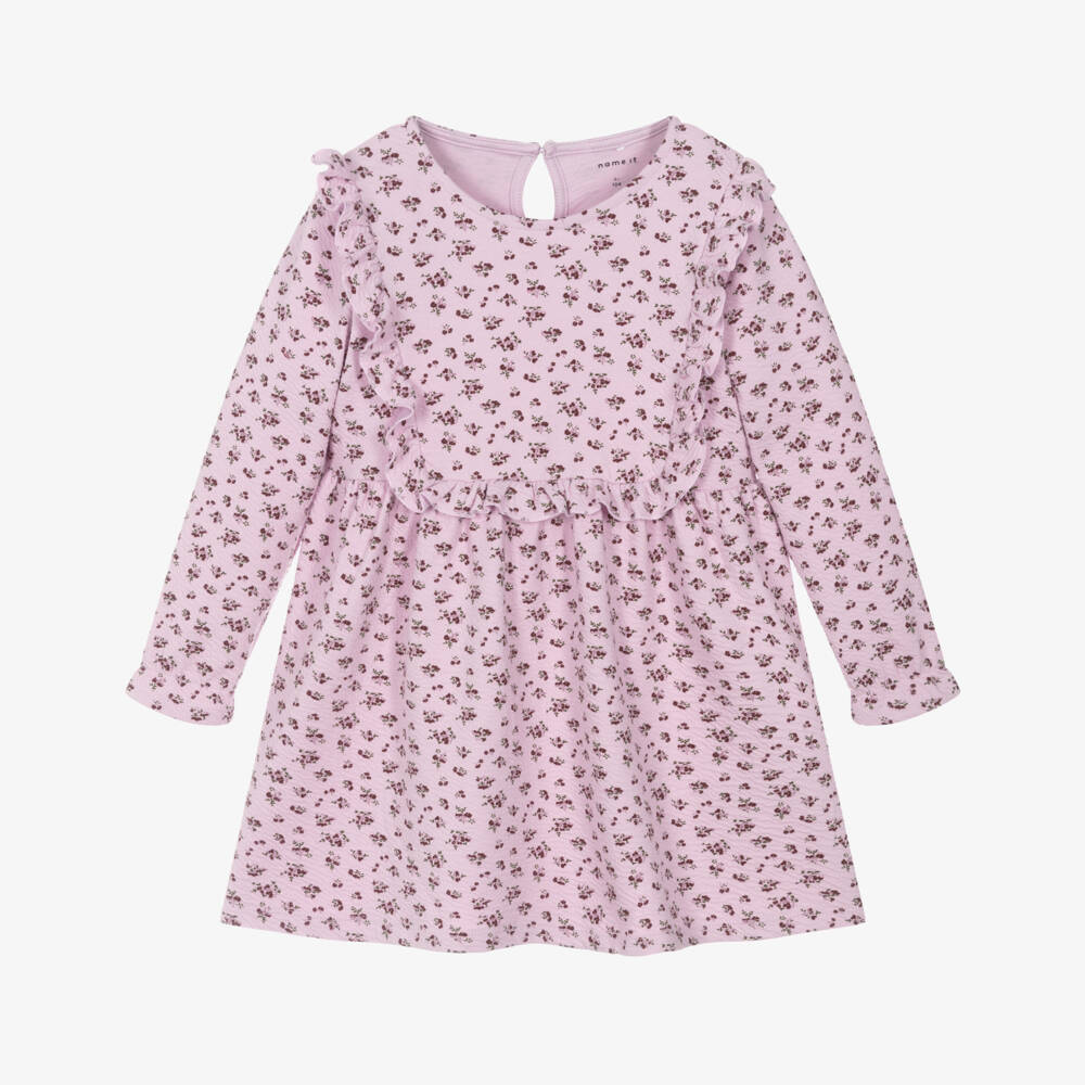 NAME IT-Girls' Pink Floral Jersey Dress | Childrensalon Outlet