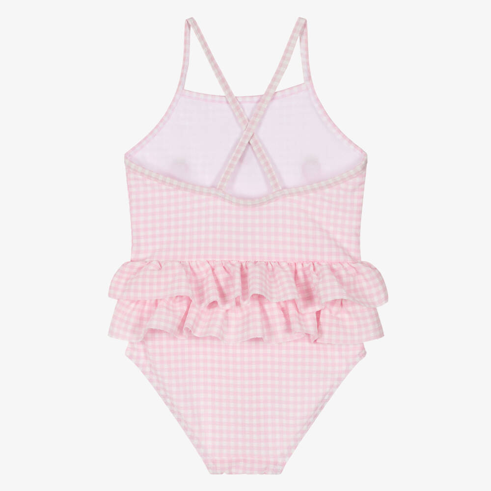 NAME IT-Girls Pink Gingham Swimsuit with Strawberry Motifs | Childrensalon Outlet