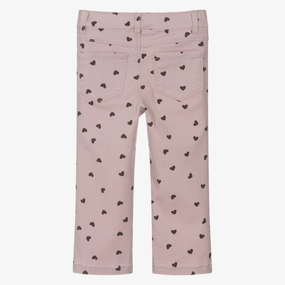 NAME IT-Girls Pink Heart Pattern Trousers | Childrensalon Outlet