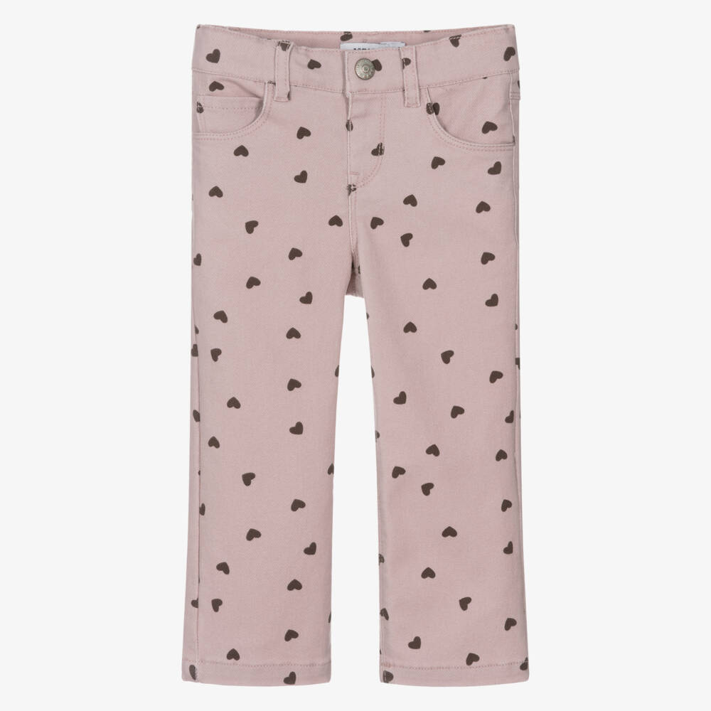 NAME IT-Брюки с розовым узором в виде сердец для девочек | Childrensalon Outlet