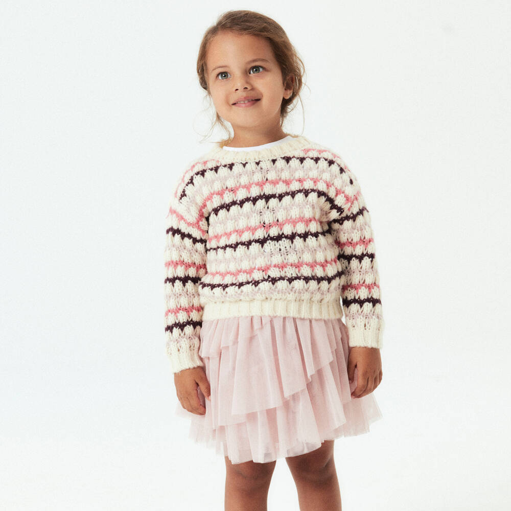 NAME IT-Girls Pink Layered Tulle Skirt with Glitter Waistband | Childrensalon Outlet