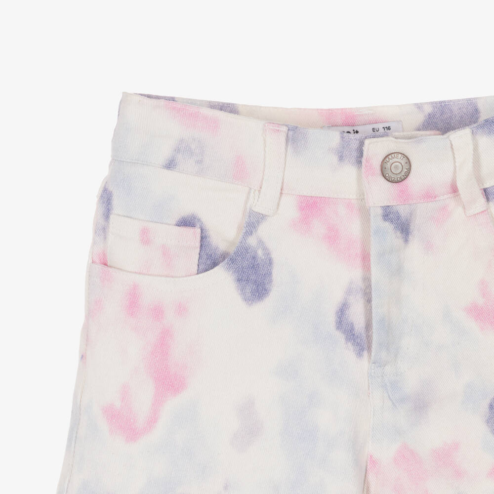 NAME IT-Girls Pink & Purple Tie-Dye Denim Shorts | Childrensalon Outlet