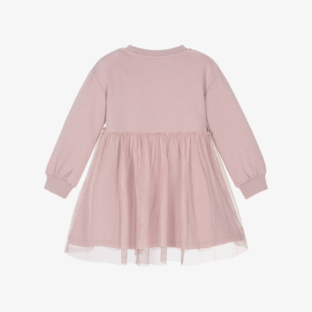 NAME IT-فستان صوف وردي للبنات مع تول | Childrensalon Outlet