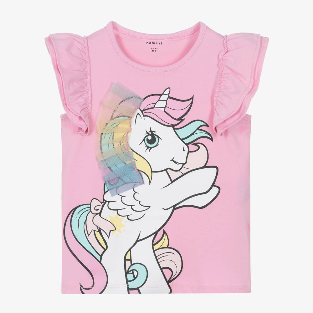 NAME IT-Girls Pink Unicorn Ruffle Tee | Childrensalon Outlet