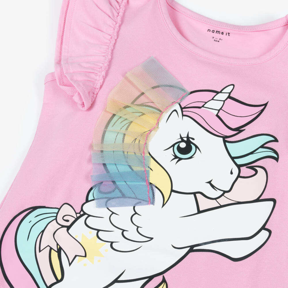 NAME IT-Girls Pink Unicorn Ruffle Tee | Childrensalon Outlet