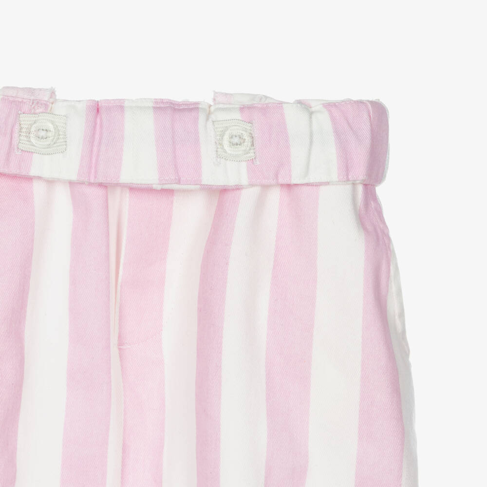 NAME IT-Girls Pink & White Striped Trouser Set | Childrensalon Outlet