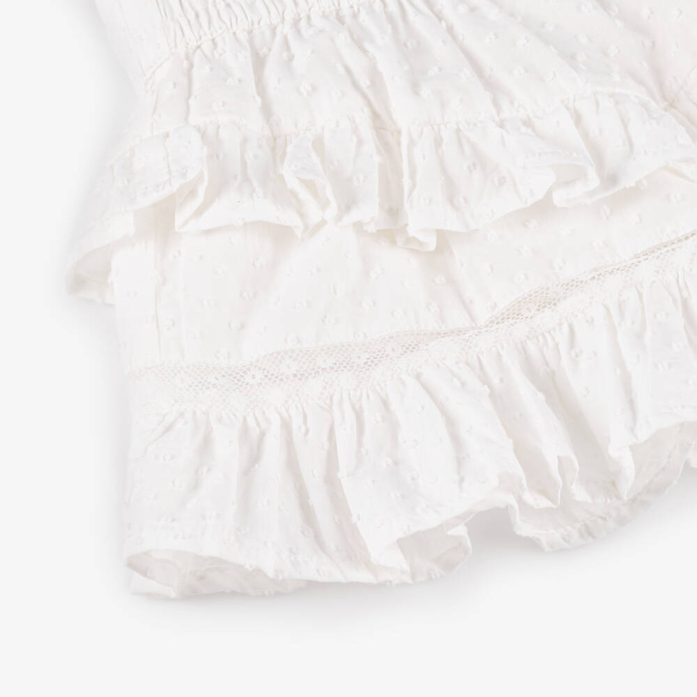 NAME IT-Girls Plumeti White Cotton Skirt | Childrensalon Outlet