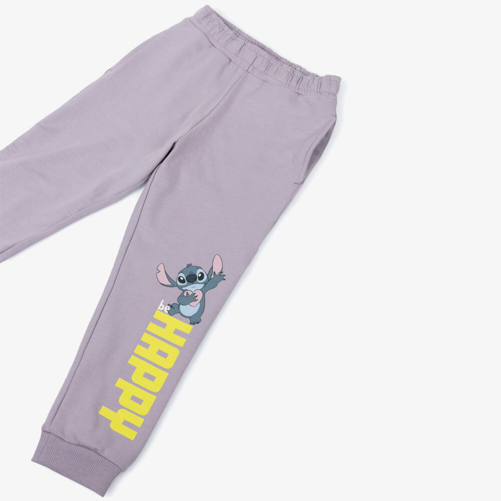 NAME IT-Girls Purple Cotton Disney Stitch Joggers | Childrensalon Outlet
