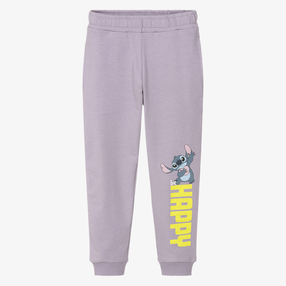 NAME IT-Girls Purple Cotton Disney Stitch Joggers | Childrensalon Outlet