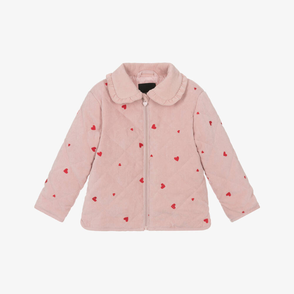 NAME IT-Girls Quilted Pink Heart Jacket | Childrensalon Outlet