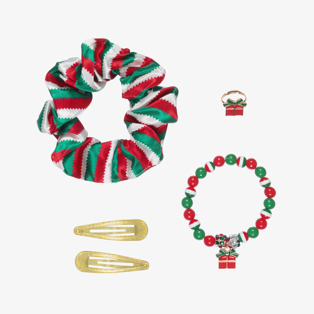 NAME IT-Girls Red Christmas Accessory Gift Set (5 Piece) | Childrensalon Outlet