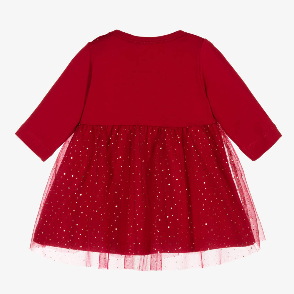 NAME IT-Красное платье из хлопка и тюля для малышек | Childrensalon Outlet