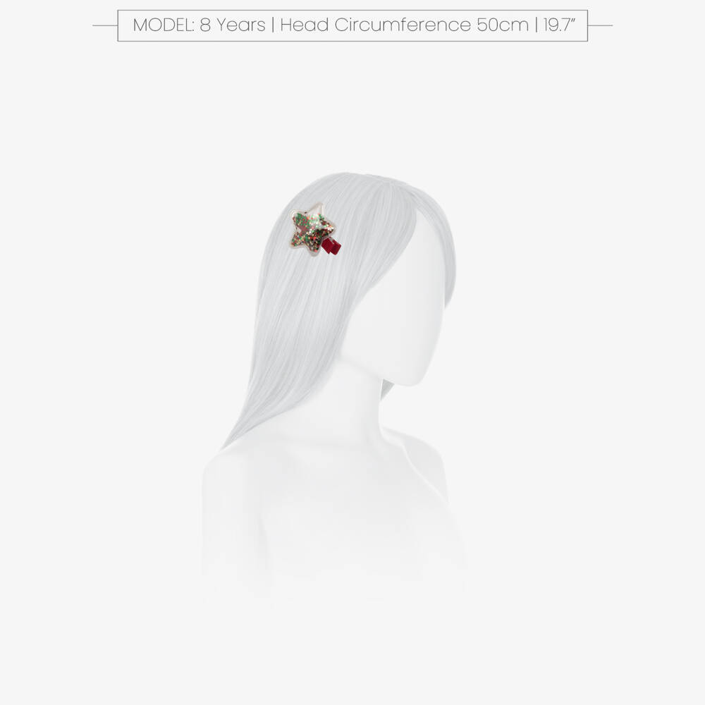 NAME IT-Girls Red Festive Hair Clips with Glittery Stars (2 Pack) | Childrensalon Outlet