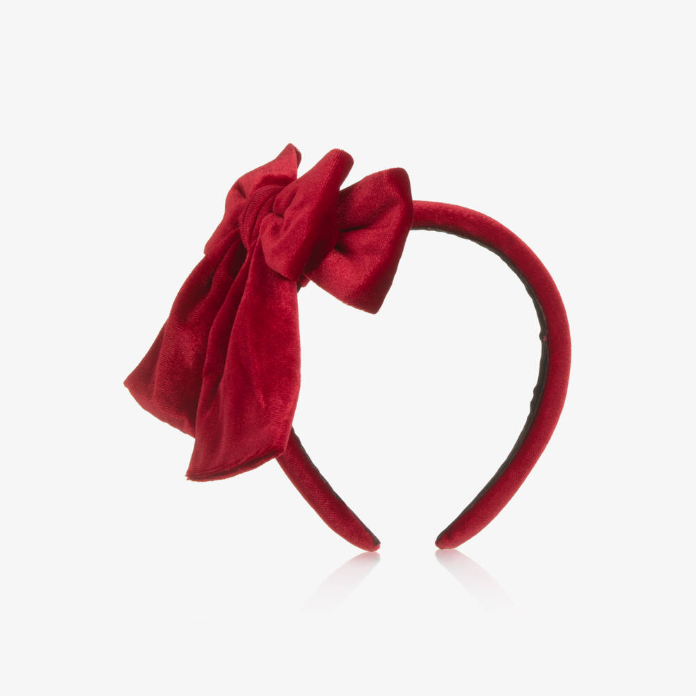 NAME IT-Girls Red Velvet Bow Hairband | Childrensalon Outlet