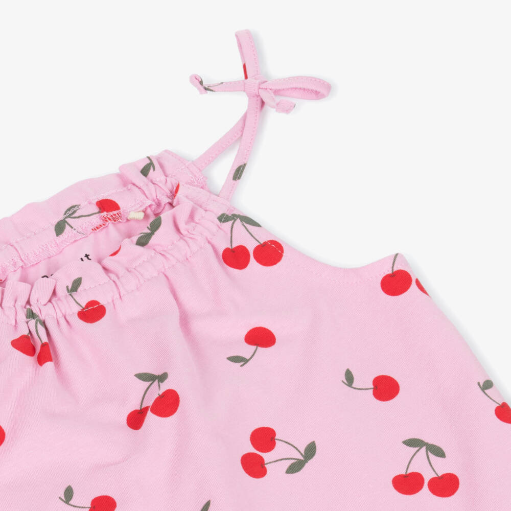 NAME IT-Girls Rosy Cherry Patterned Cotton Dress | Childrensalon Outlet