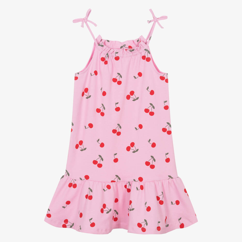 NAME IT-Girls Rosy Cherry Patterned Cotton Dress | Childrensalon Outlet