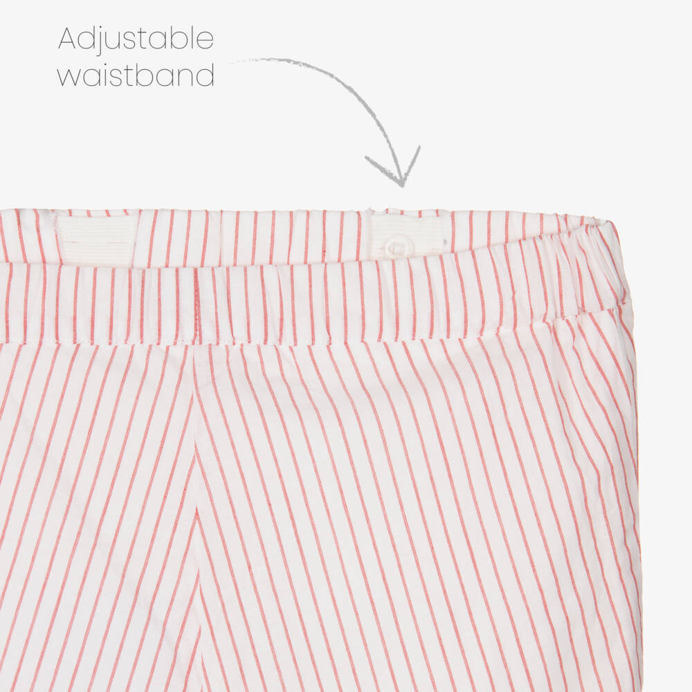 NAME IT-Girls Scarlet Stripe Cotton Cutwork Shorts | Childrensalon Outlet