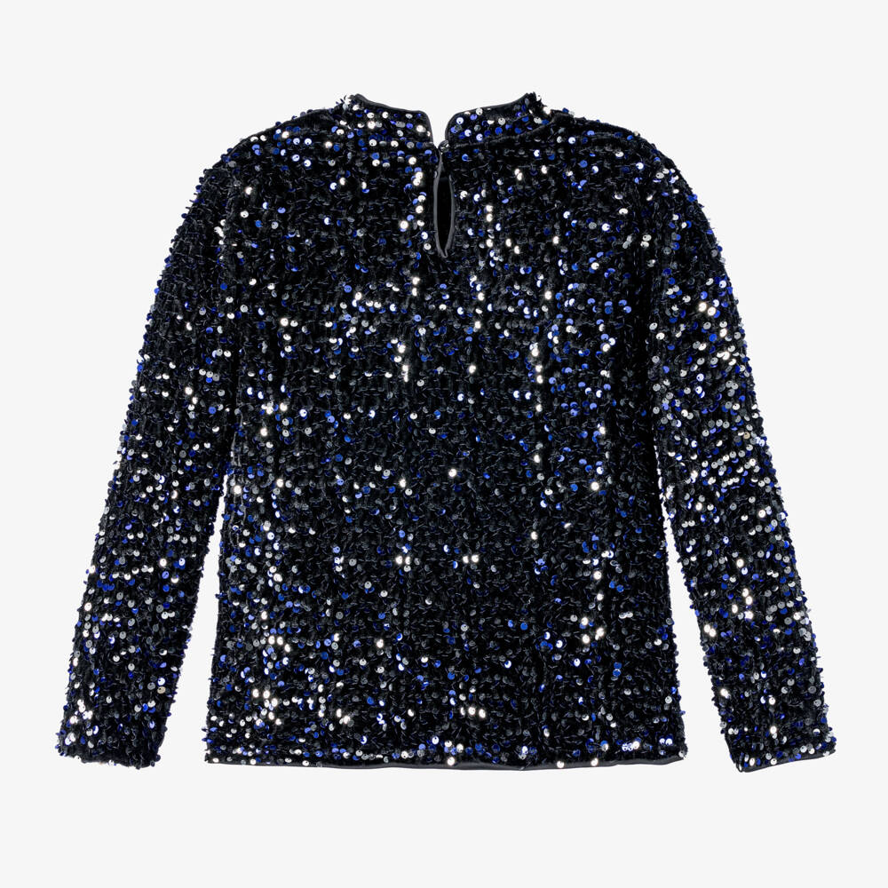 نيم إت-توب مخمل وترتر لون أسود | Childrensalon Outlet