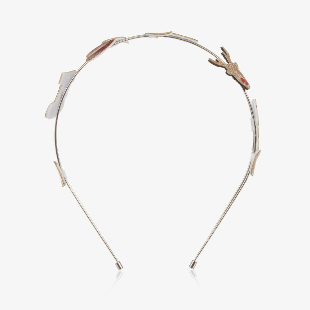 NAME IT-Girls Silver Metal Hairband with Festive Characters | Childrensalon Outlet