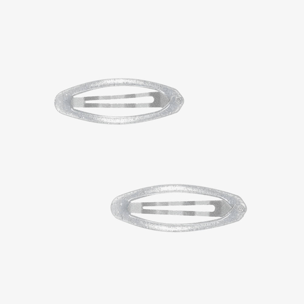 NAME IT-Girls Silver Snap Hair Clips (2 pack) | Childrensalon Outlet