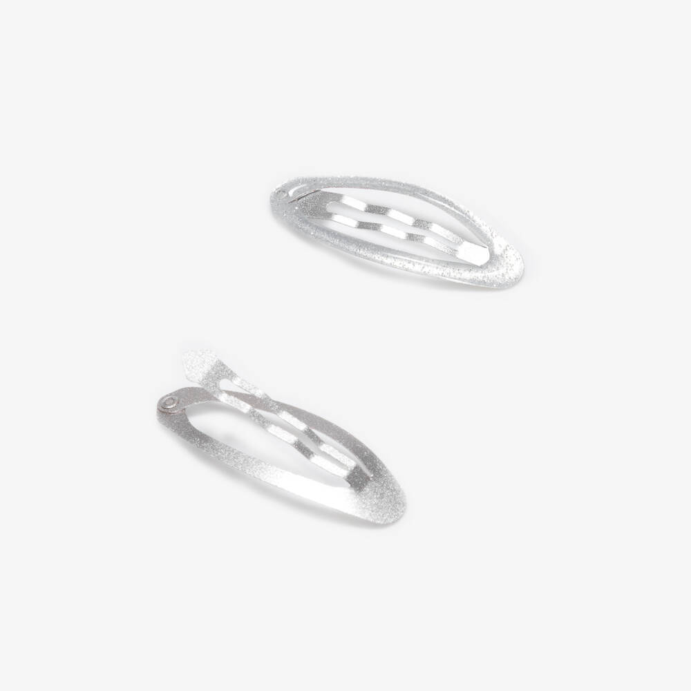 NAME IT-Girls Silver Snap Hair Clips (2 pack) | Childrensalon Outlet